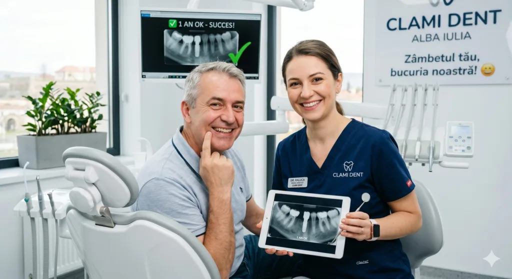 Controlul de 1 an Dovada succesului unui implant dentar la Clami Dent Alba Iulia